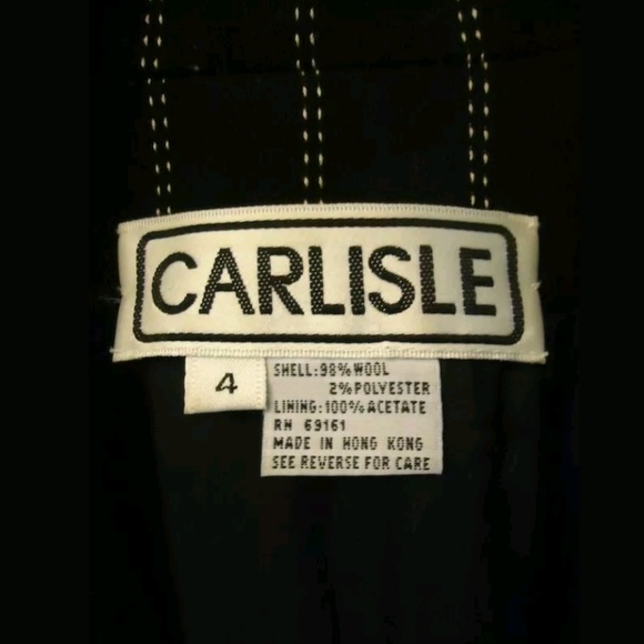 Carlisle Blazer 4 Black Wool Poly Stretch Pinstrip - Picture 4 of 6